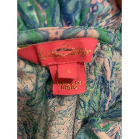 Lily Pulitzer Malone Maxi Dress Las Olas Aqua Small Vacation Resort Beach **flaw - Picture 9 of 11